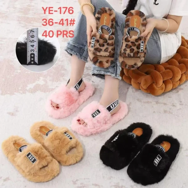 Chaussure pantoufle fourrure